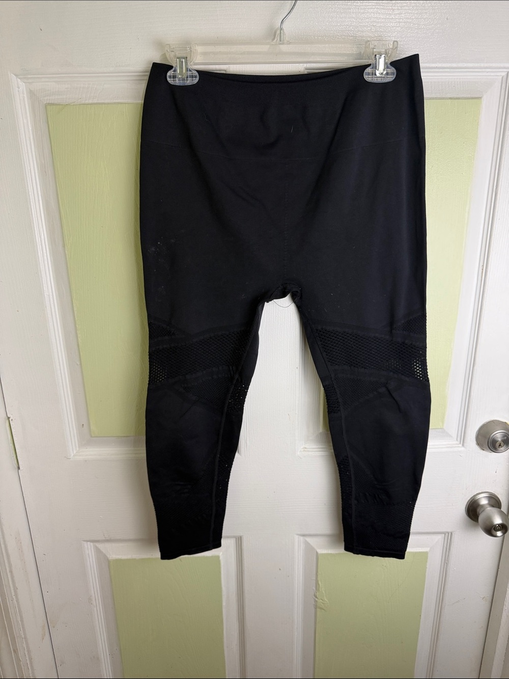 Fabletics Black Mesh-Panel High-Rise Leggings